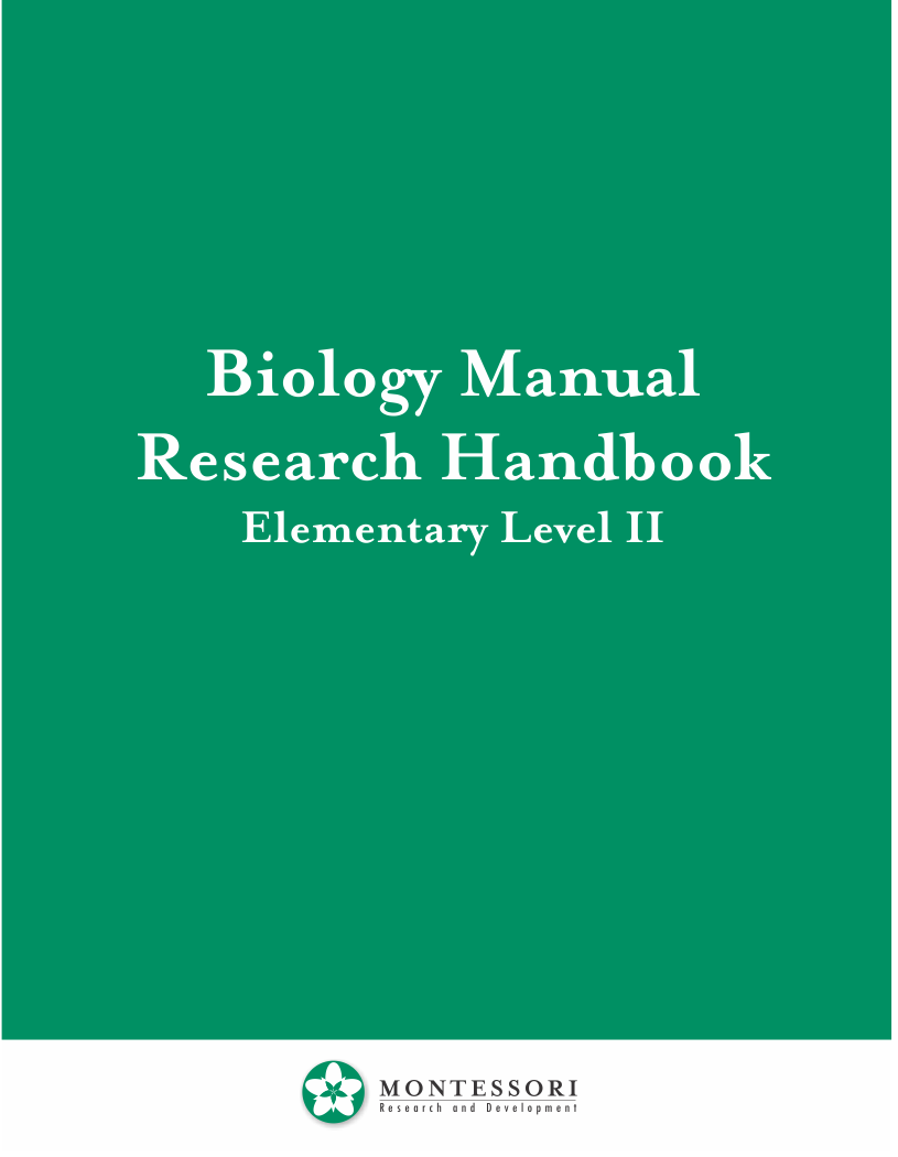 Biology Teaching Manual - Elementary II (9-12) - 1