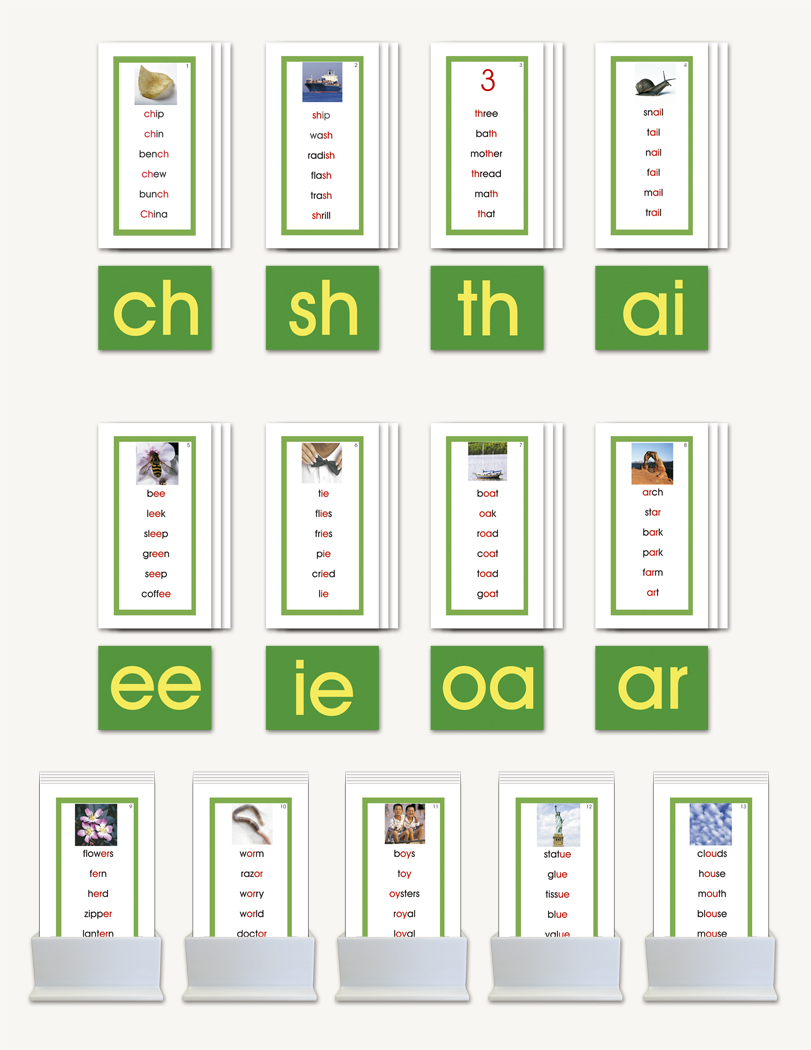 Phonogram Word Lists for Nienhuis Double Sandpaper Letters - sku LAP.06GN - 1