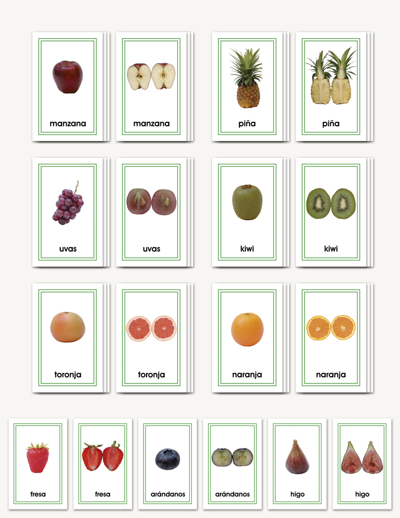 Frutas Completa a Mitad - Matching cards for fruits (whole to half) - sku LAP.19S - 1