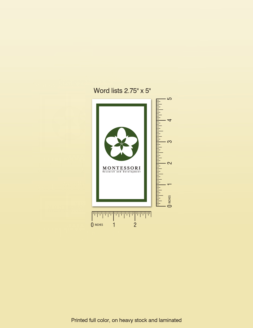 Sensorial Materials Three-Part Cards - 1