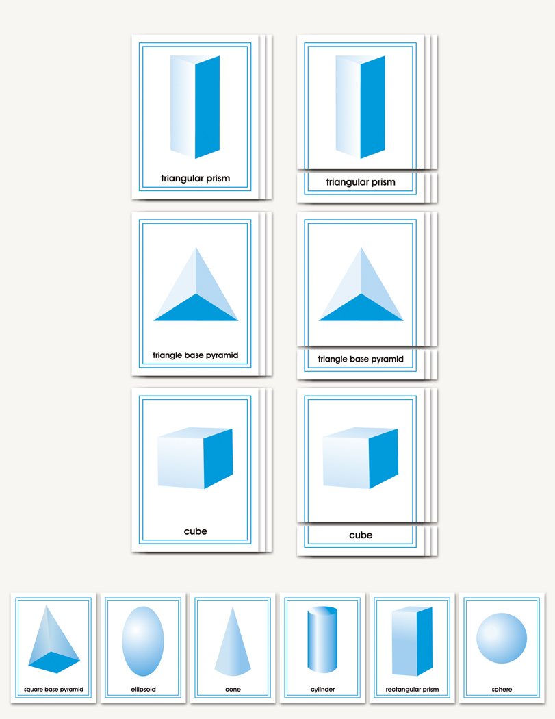 Cuerpos Geometricos - Three-part cards for geometric solids - sku SP.04 - 1