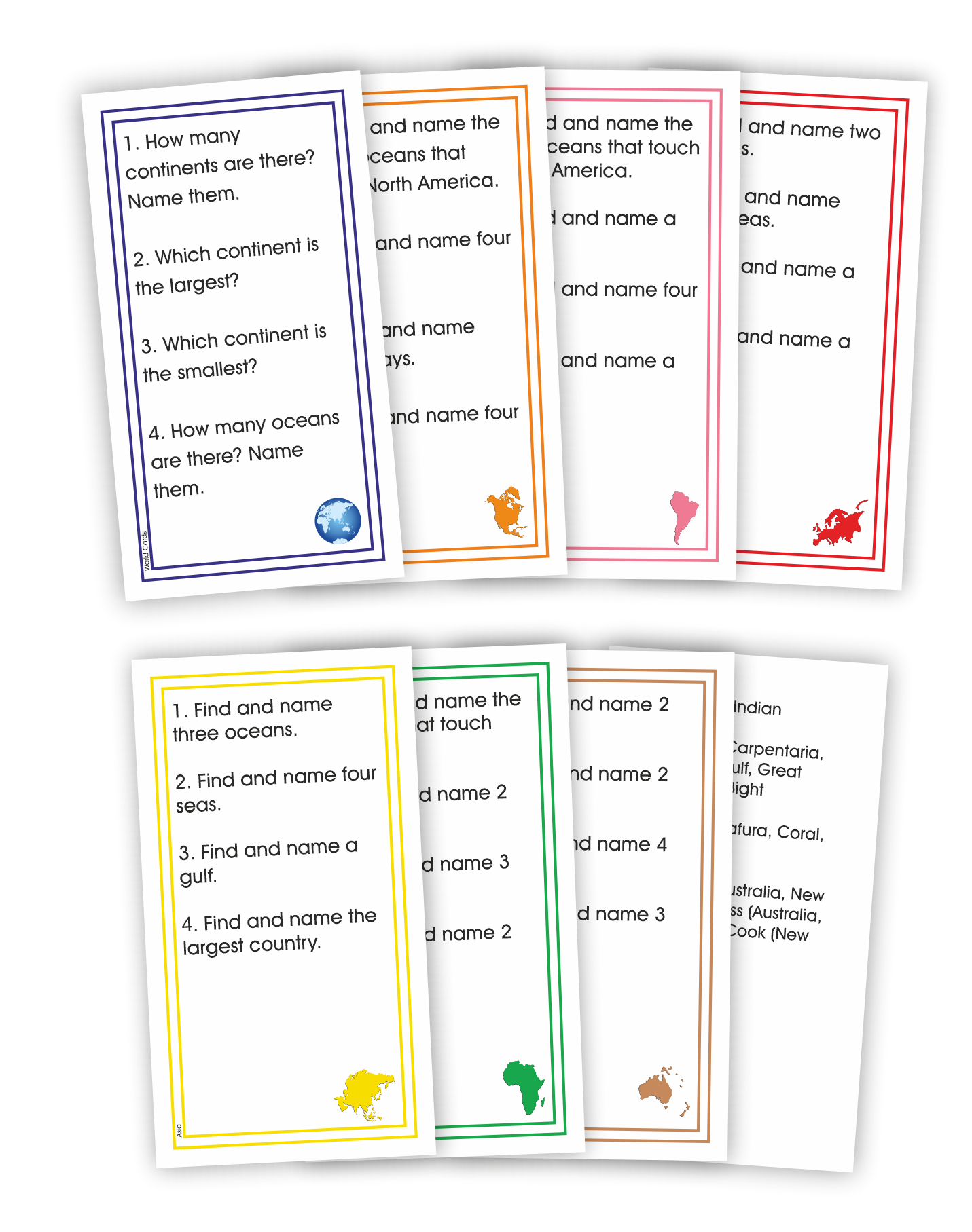 Geography Research Cards